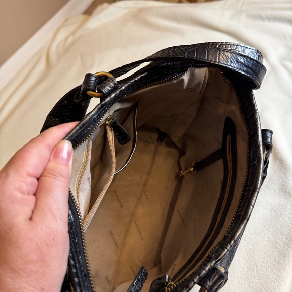 Brahmin Mini Arno (e)  Melbourne Satchel Black/Silver Ombre - Picture 5 of 8